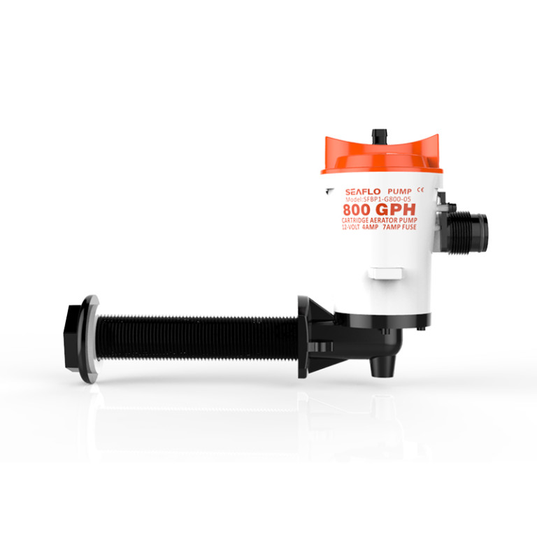 Pompe à Eau Immergée 12V 800 GPH – Aérateur Pour Vivier De Bateau – Cartouche ABS, 2 Sorties (droite/90°), Anti-sas, Résiste à L’eau Salée